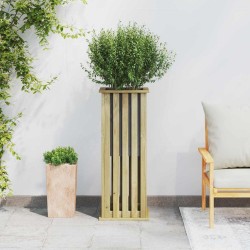 Jardinier avec doublure 33 x 33 x 85 cm, en pin imprégné. 