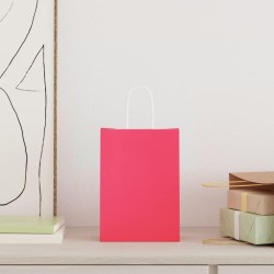Sacs en papier 50 pcs avec poignées rose 15x8x21 cm 