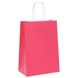 Sacs en papier 50 pcs avec poignées rose 15x8x21 cm 