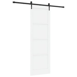 Porte coulissante avec quincaillerie blanche 78x232 cm en bois massif pin 