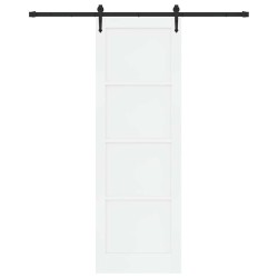 Porte coulissante avec quincaillerie blanche 78x232 cm en bois massif pin 