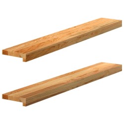 Appuis de fenêtre 2 pcs marron clair bois de chêne massif 