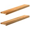 Appuis de fenêtre 2 pcs marron clair bois de chêne massif 