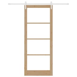Porte coulissante avec quincaillerie 'ORKDAL'en bois massif et verre 