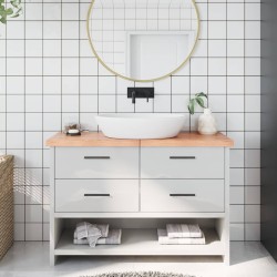 Comptoir de salle de bain marron 120x30x(2-4) cm bois traité 
