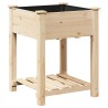 Jardinière avec étagère 60x60x76 cm en bois massif de pin 