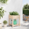 Jardinière avec étagère 60x60x76 cm en bois massif de pin 