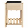 Jardinière avec étagère 60x60x76 cm en bois massif de pin 