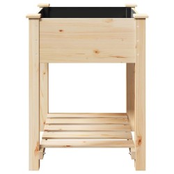 Jardinière avec étagère 60x60x76 cm en bois massif de pin 