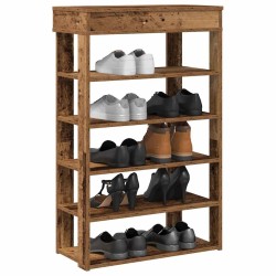 Étagère à chaussures vieux bois 60x30x98 cm bois d'ingénierie 