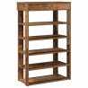 Étagère à chaussures vieux bois 60x30x98 cm bois d'ingénierie 