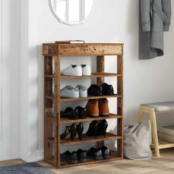 Étagère à chaussures vieux bois 60x30x98 cm bois d'ingénierie 