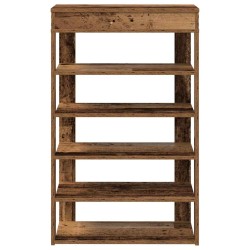 Étagère à chaussures vieux bois 60x30x98 cm bois d'ingénierie 