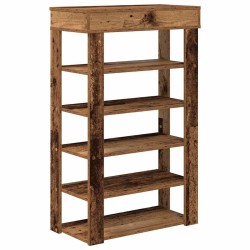 Étagère à chaussures vieux bois 60x30x98 cm bois d'ingénierie 