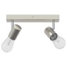 Projecteur de plafond réglable 2 voies en nickel brossé E27. 