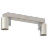 Projecteur de plafond réglable 2 voies en nickel brossé E27. 