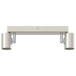 Projecteur de plafond réglable 2 voies en nickel brossé E27. 