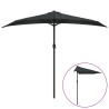 Parasol de balcon avec mât en aluminium Noir 270x144x222cm Demi 