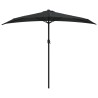 Parasol de balcon avec mât en aluminium Noir 270x144x222cm Demi 