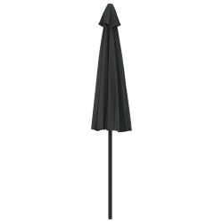 Parasol de balcon avec mât en aluminium Noir 270x144x222cm Demi 