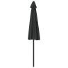 Parasol de balcon avec mât en aluminium Noir 270x144x222cm Demi 