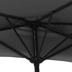 Parasol de balcon avec mât en aluminium Noir 270x144x222cm Demi 