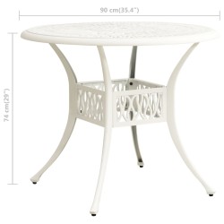 Table de jardin Blanc 90x90x74 cm Aluminium coulé 