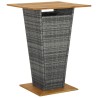 Table de bar Gris 80x80x110 cm Résine tressée et bois d'acacia 