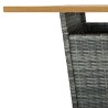 Table de bar Gris 80x80x110 cm Résine tressée et bois d'acacia 