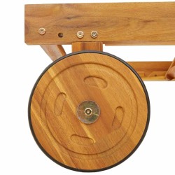 Transat avec coussin et table en bois d'acacia beige 