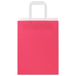 Sacs en papier 50 pcs avec poignées rose 21x11x28 cm 