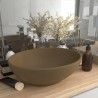 Lavabo ovale de luxe Crème mat 40x33 cm Céramique 