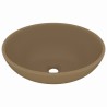 Lavabo ovale de luxe Crème mat 40x33 cm Céramique 