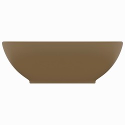 Lavabo ovale de luxe Crème mat 40x33 cm Céramique 