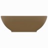 Lavabo ovale de luxe Crème mat 40x33 cm Céramique 