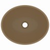 Lavabo ovale de luxe Crème mat 40x33 cm Céramique 