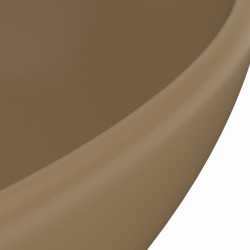Lavabo ovale de luxe Crème mat 40x33 cm Céramique 