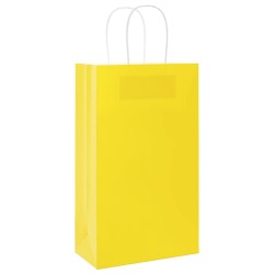 Sacs en papier 50 pcs avec poignées jaune 21x11x36 cm 