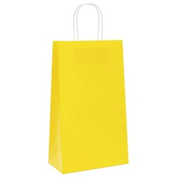 Sacs en papier 50 pcs avec poignées jaune 21x11x36 cm 