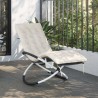 Coussin de chaise longue crème 160x50x10 cm similicuir daim 