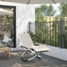 Coussin de chaise longue crème 160x50x10 cm similicuir daim 