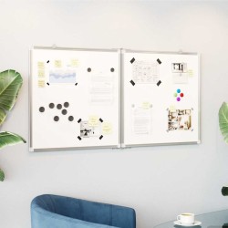 Tableau blanc magnétique pliable 120x60x1,7 cm aluminium 