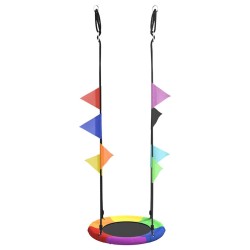 Hamac nid avec des drapeaux multicolores Ø 60 cm, 100 kg en tissu Oxford 