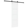 Porte Coulissante avec Ensemble de Quincaillerie Blanche 61x198,5 cm Bois de Pin Massif 