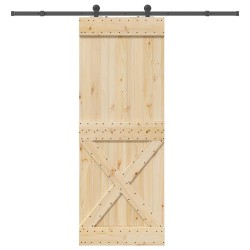 Porte coulissante et kit de quincaillerie 85x210 cm pin massif 