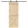 Porte coulissante et kit de quincaillerie 85x210 cm pin massif 