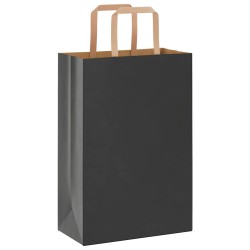 Sacs en papier 50 pcs avec poignées noir 21x11x31 cm 
