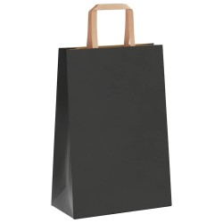 Sacs en papier 50 pcs avec poignées noir 21x11x31 cm 