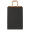 Sacs en papier 50 pcs avec poignées noir 21x11x31 cm 