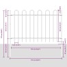 Clôture de jardin en acier gris avec sommet en arceau, 1,7 x 1,2 m 